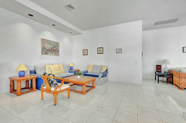 view of tiled living room