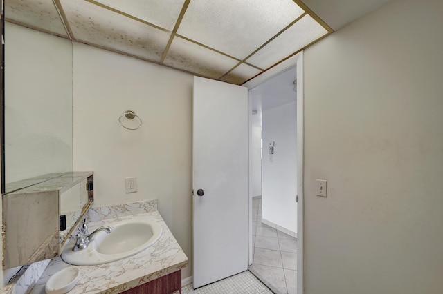 bathroom featuring vanity and tile patterned flooring