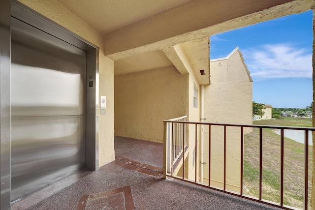 balcony with elevator