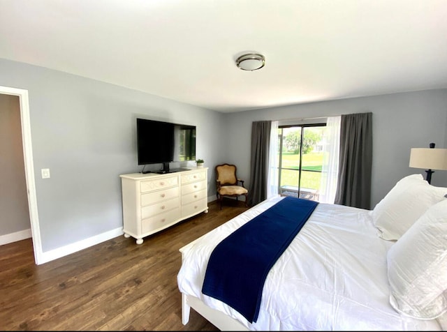 bedroom featuring dark wood-type flooring