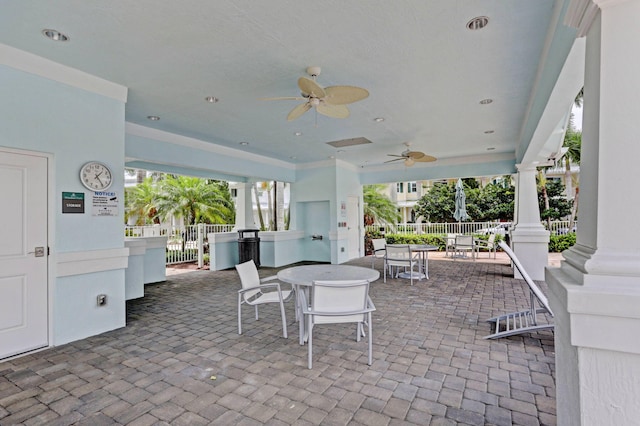 2710 W Mallory Blvd, Jupiter, FL 33458 - view of patio with fence, outdoor dining space, and a ceiling fan