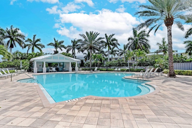 view of pool featuring a patio area