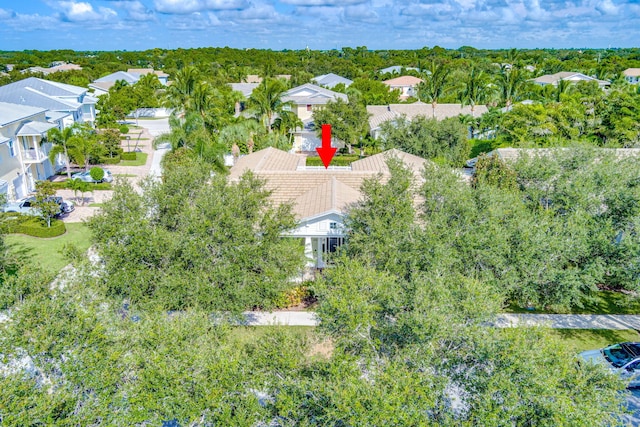 aerial view featuring a residential view