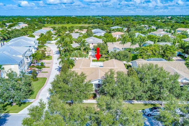 bird's eye view with a residential view