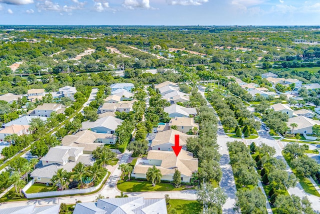 aerial view with a residential view