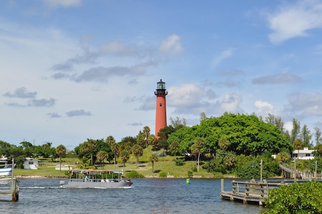 water view with a dock