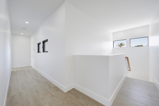 hallway featuring light wood-type flooring