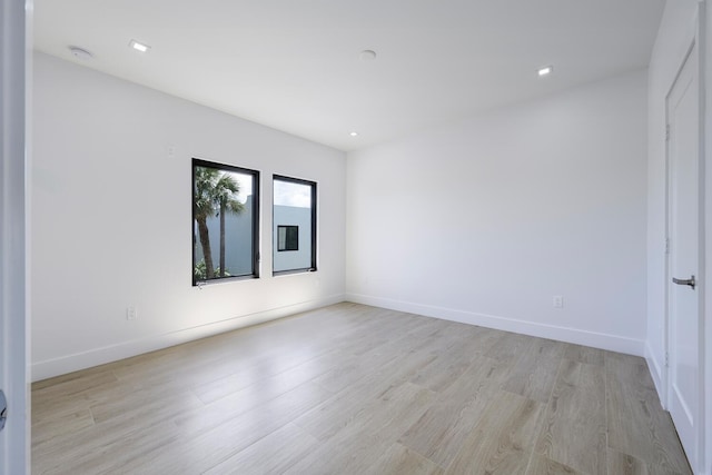 empty room featuring light hardwood / wood-style flooring