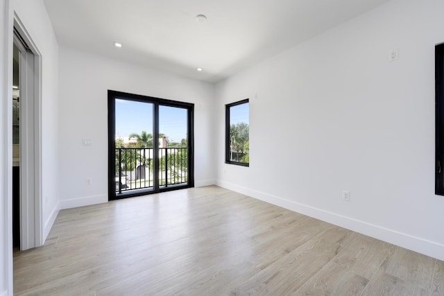 empty room featuring light hardwood / wood-style flooring