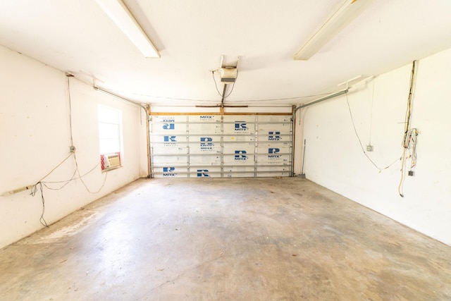 garage with cooling unit and a garage door opener