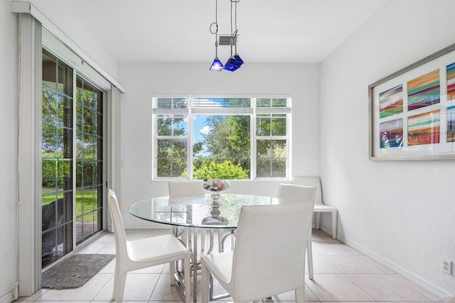 view of tiled dining area