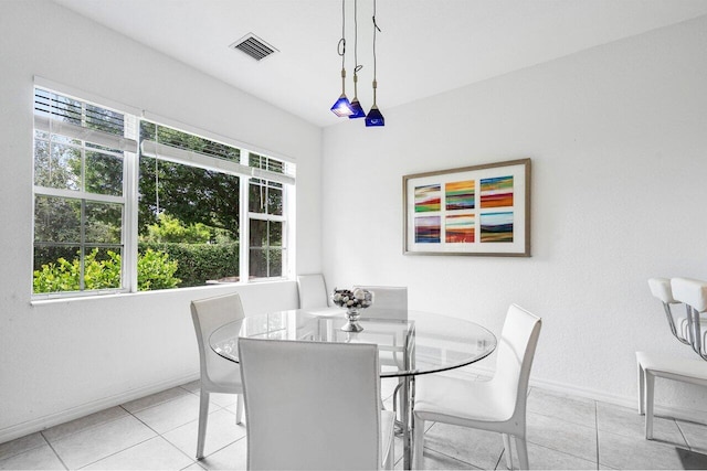 view of tiled dining room