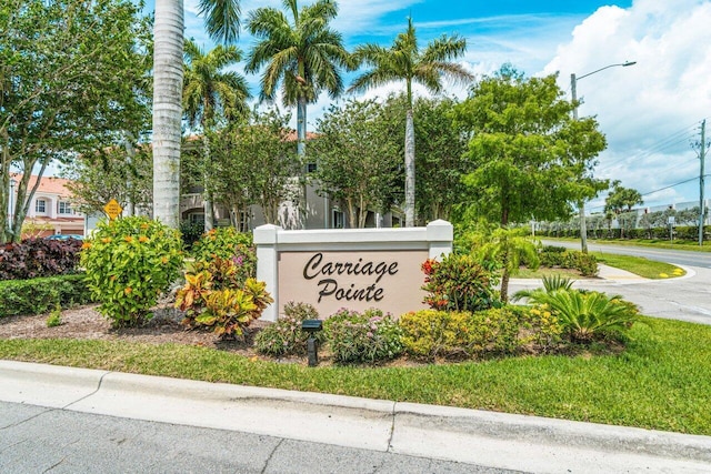 view of community sign