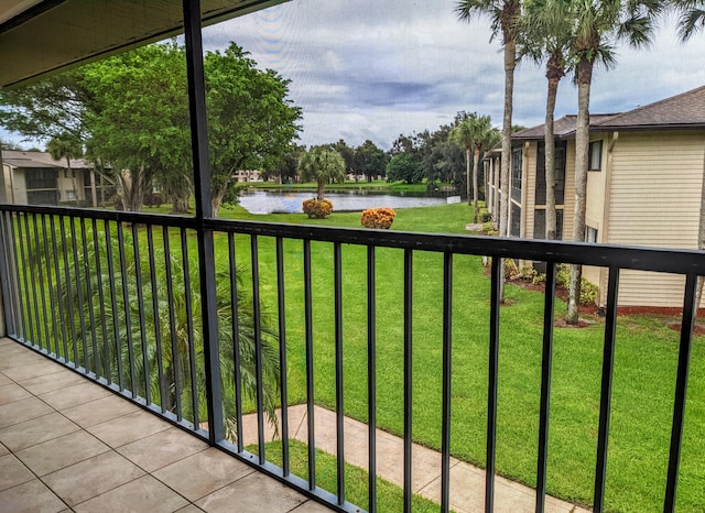 balcony with a water view