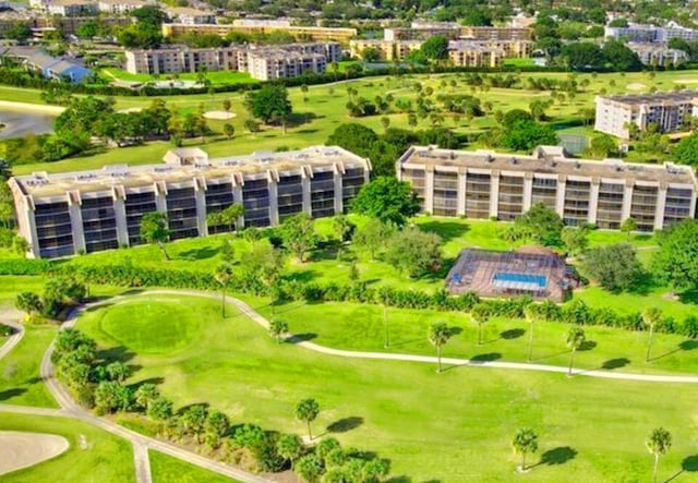 aerial view with view of golf course