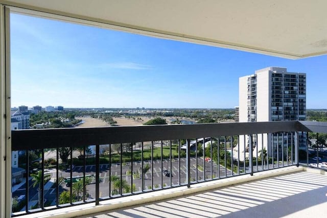 balcony with a view of city