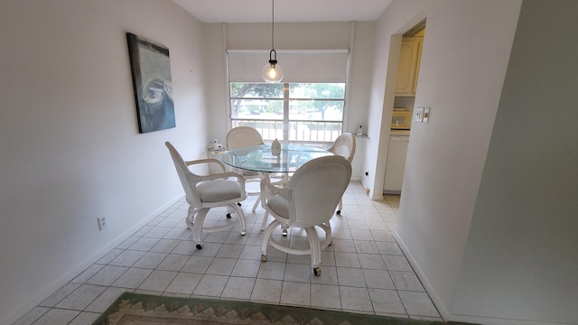 view of tiled dining room