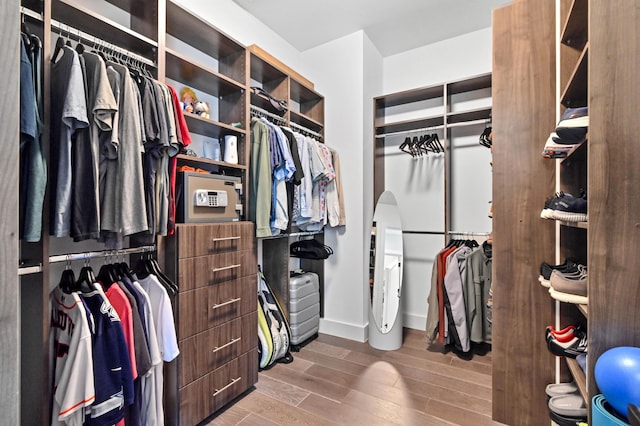 spacious closet featuring light wood-type flooring