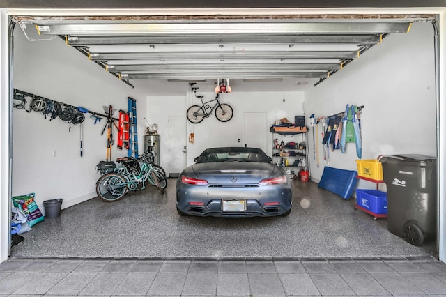 garage featuring baseboards