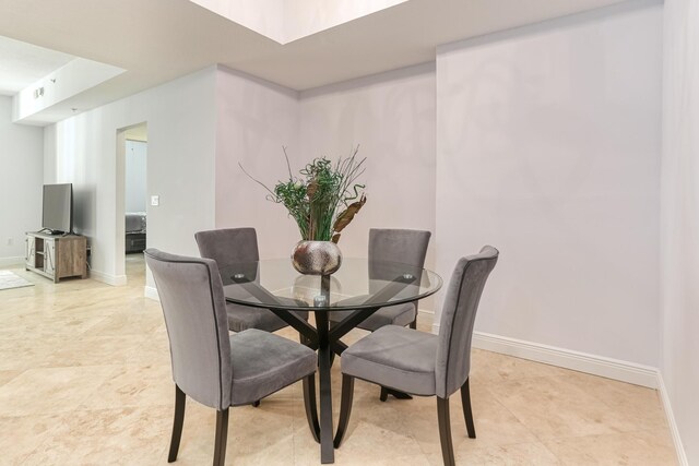 view of tiled dining area