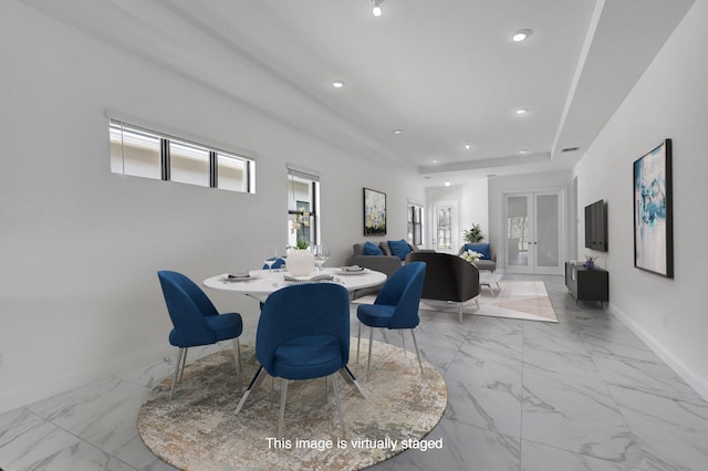 dining room featuring french doors