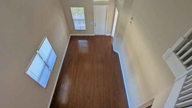 foyer featuring dark wood-type flooring