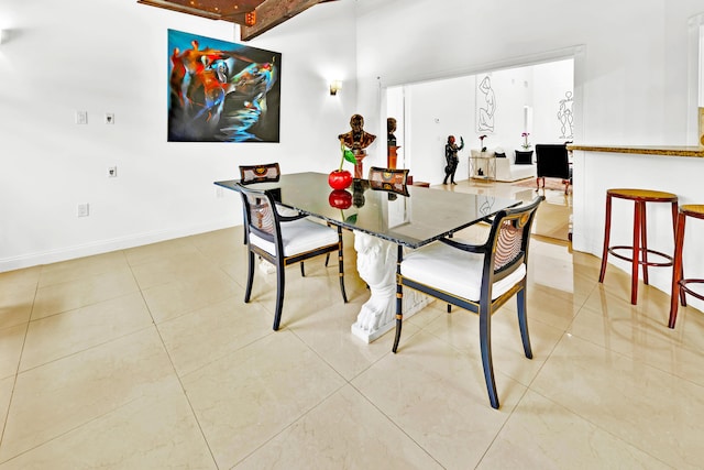 view of tiled dining space