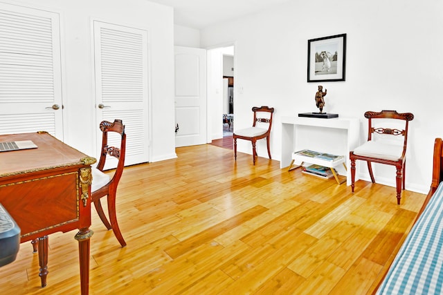 living area featuring hardwood / wood-style floors