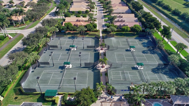 aerial view with a residential view