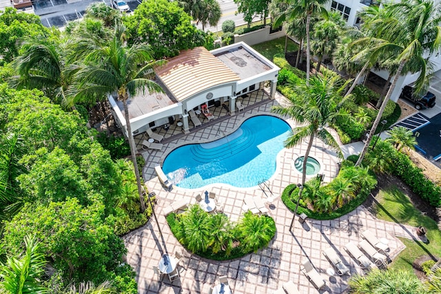 pool featuring a patio area