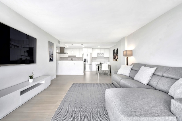 living room featuring hardwood / wood-style floors