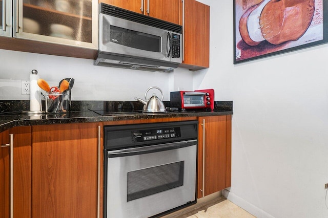 kitchen with appliances with stainless steel finishes