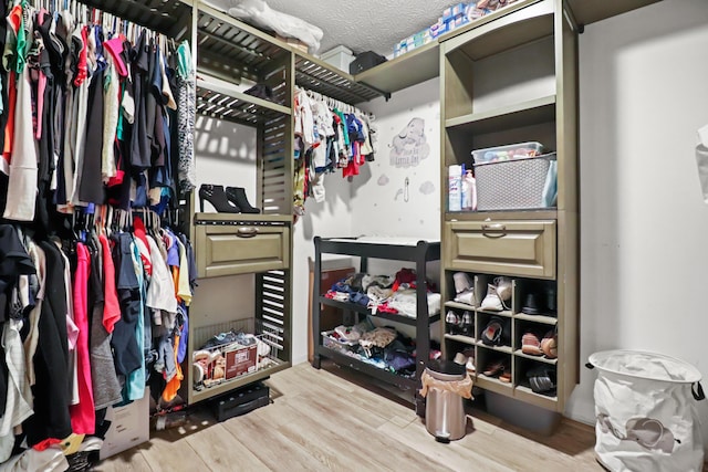 spacious closet featuring wood finished floors