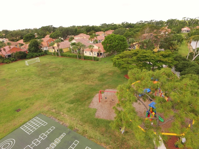 aerial view with a residential view