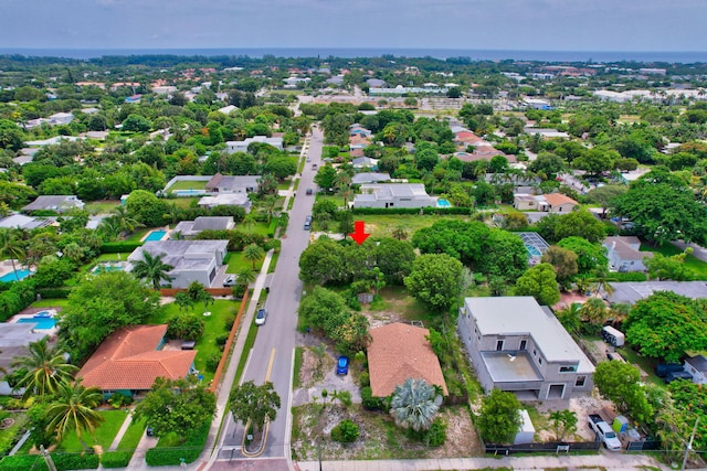 aerial view with a residential view