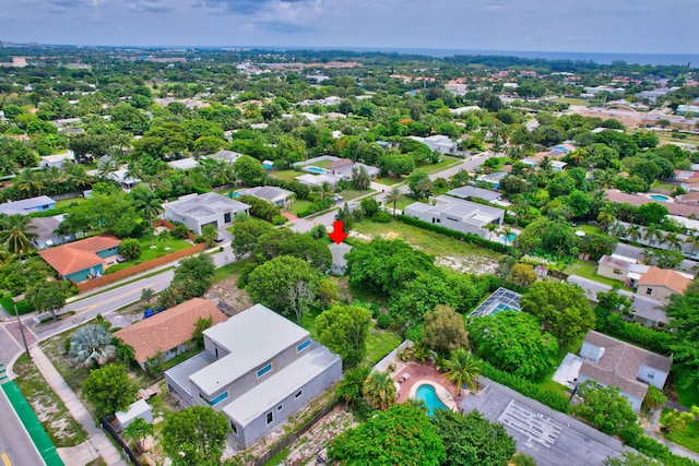 aerial view featuring a residential view