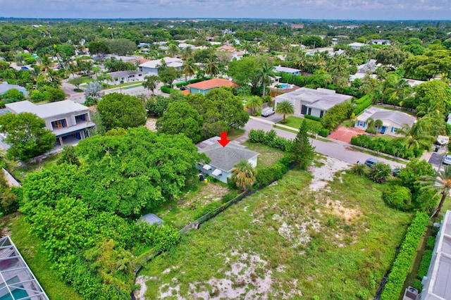 drone / aerial view with a residential view