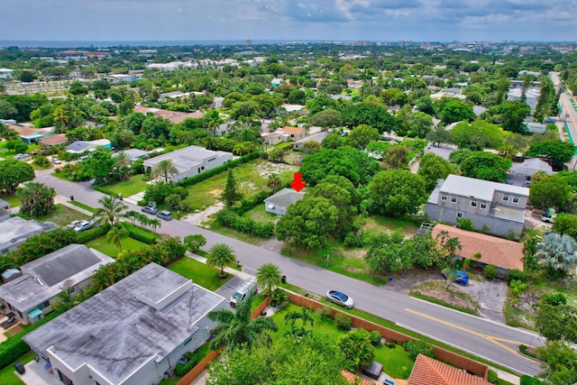 drone / aerial view with a residential view