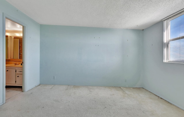 carpeted spare room featuring a textured ceiling