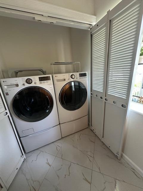 laundry area featuring washer and dryer