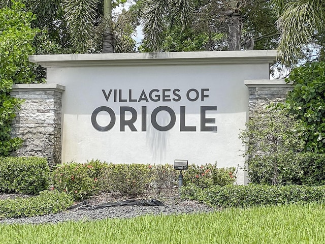view of community sign