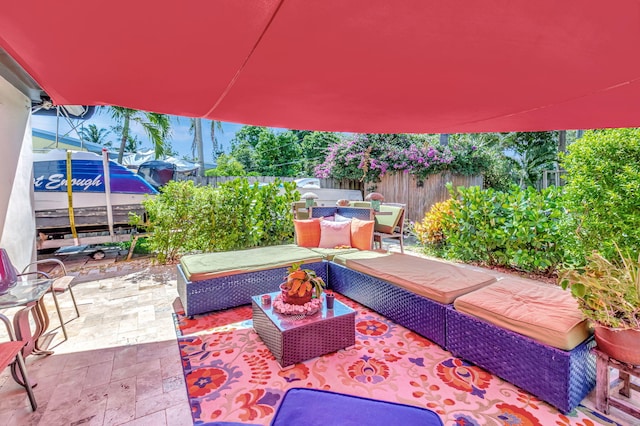 view of patio / terrace featuring an outdoor hangout area