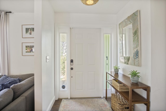 entrance foyer with wood finished floors