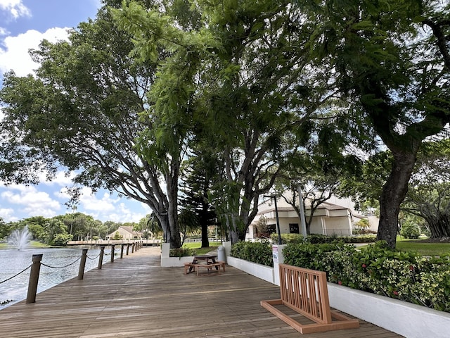 exterior space featuring a water view