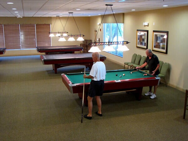 rec room featuring pool table, carpet flooring, and a paneled ceiling