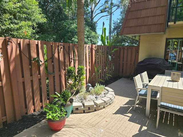 view of patio / terrace with a grill