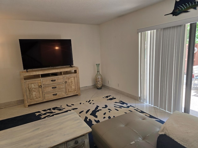 view of tiled living room