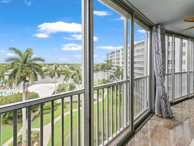 view of unfurnished sunroom