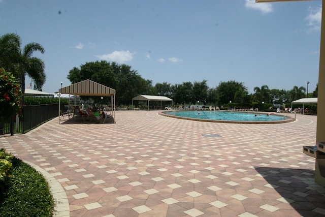 view of pool featuring a gazebo