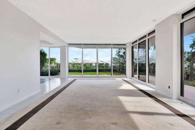 view of unfurnished sunroom